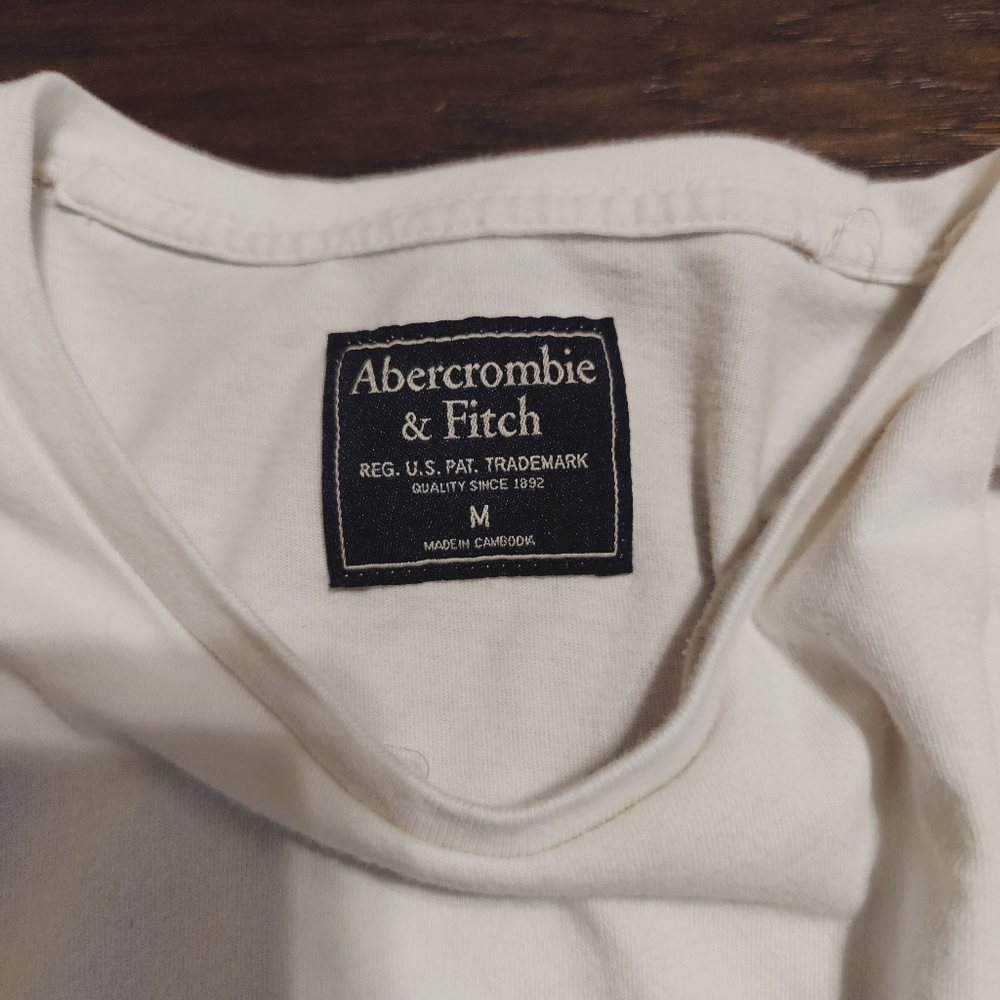Y2K Abercrombie & Fitch America USA red white blue vintage tee shirt M - Picture 3 of 6